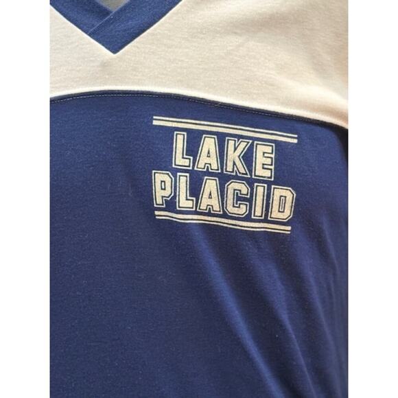 Vintage 1980s Bob Scott Sportswear Lake Placid V-Neck Single Stitch Shirt - Picture 4 of 6